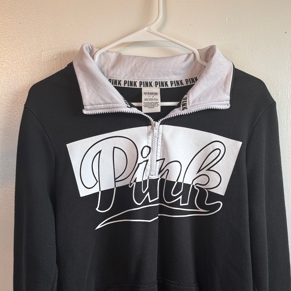 Victoria's Secret Pink Black and White  quarter Zip-Up - Picture 4 of 7